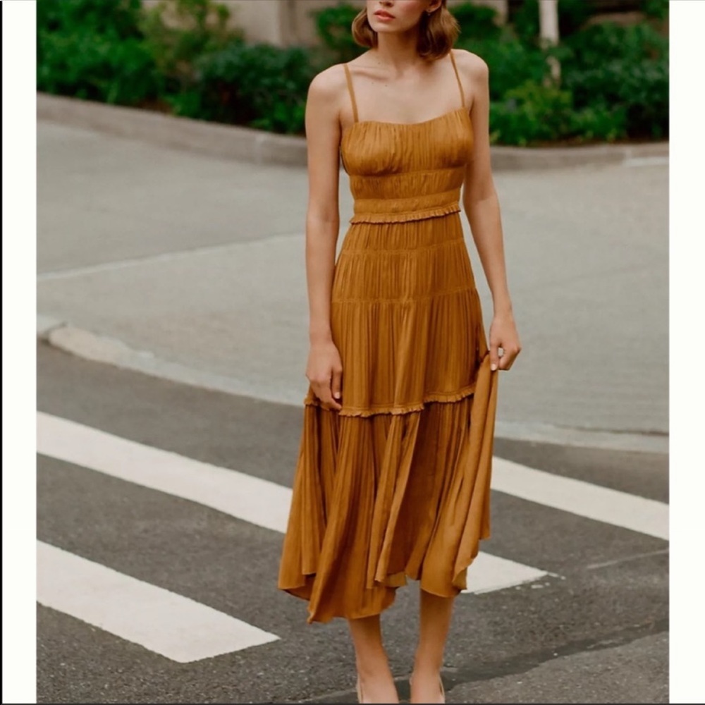 Anthropologie Ruched Slip Dress